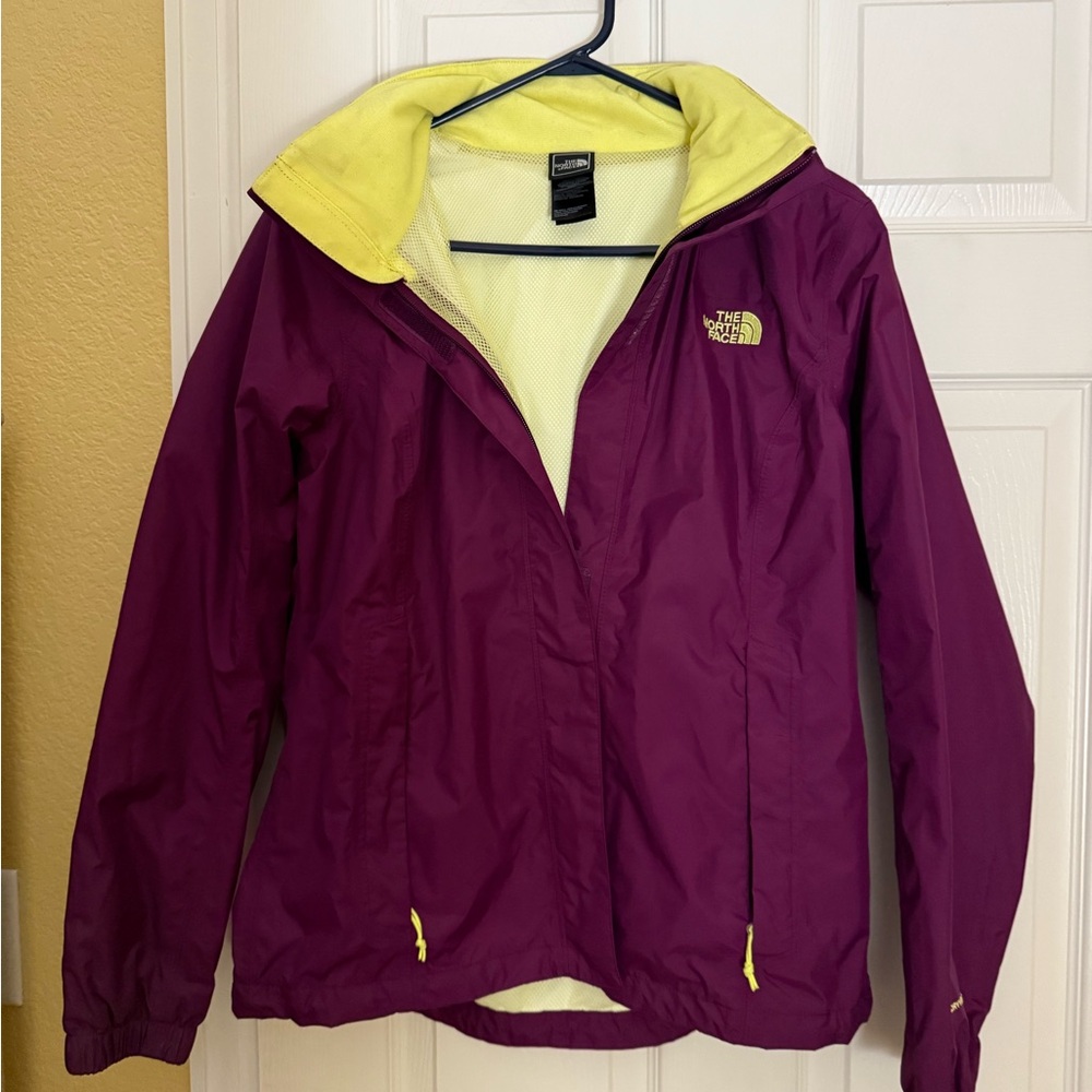 The North Face Maroon and Yellow Outdoor Jacket